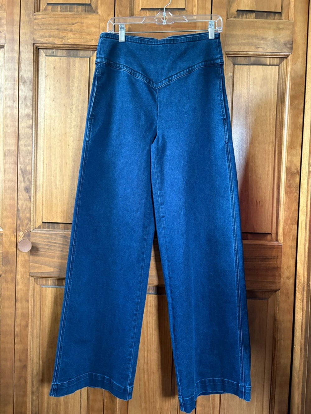 ModCloth Walk-in into the Weekend Dark Blue Flare Wide Legs Size 8